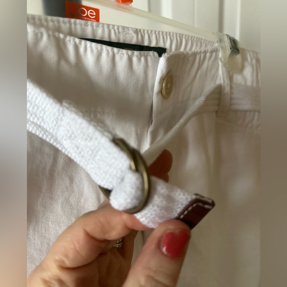 Lauren Ralph Lauren white belted chino cropped pants - Picture 3 of 6